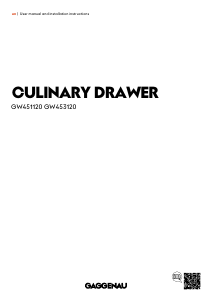 Manual Gaggenau GW453120 Warming Drawer
