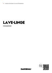 Mode d’emploi Gaggenau WM260165 Lave-linge