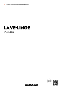 Mode d’emploi Gaggenau WM260166 Lave-linge