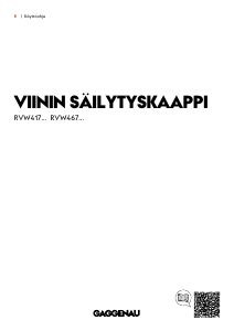 Käyttöohje Gaggenau RVW467170 Viinikaappi