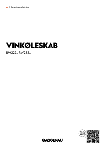 Brugsanvisning Gaggenau RW222263 Vinkøleskab
