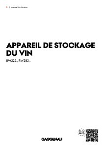 Mode d’emploi Gaggenau RW282263 Cave à vin