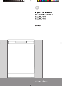 Kasutusjuhend Gorenje GS541D10W Nõudepesumasin