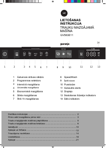 Rokasgrāmata Gorenje GV563E11 Trauku mašīna