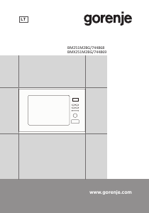 Vadovas Gorenje BM251M2BG Mikrobangų krosnelė