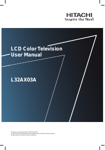 Manual Hitachi L32AX03A LCD Television