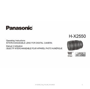 Handleiding Panasonic H-X2550 Lumix Objectief