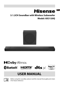 Bruksanvisning Hisense AX3120Q Hembiopaket