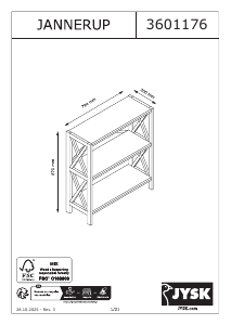 Panduan JYSK Jannerup (87cm) Rak Buku