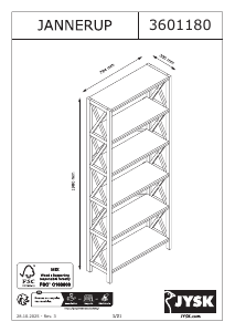 Hướng dẫn sử dụng JYSK Jannerup (198cm) Tủ sách