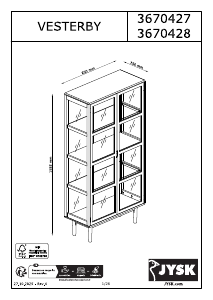 Manual JYSK Vesterby (159cm) Vitrină