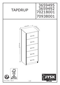 Bedienungsanleitung JYSK Tapdrup (41x35) Kommode