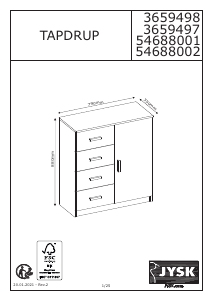 Manuale JYSK Tapdrup (79x35) Cassettiera