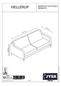 كتيب JYSK Hellerup (218x92) أريكة