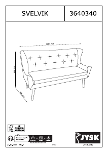 Hướng dẫn sử dụng JYSK Svelvik Ghế sofa