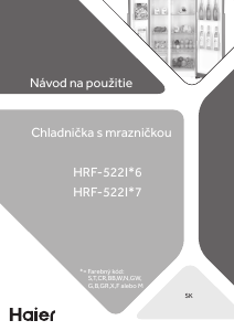 Návod Haier HRF-522IG7 Chladnička s mrazničkou
