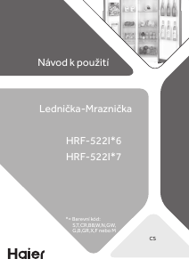 Manuál Haier HRF-522IG7 Lednice s mrazákem