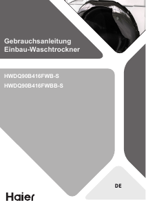 Bedienungsanleitung Haier HWDQ90B416FWBB-S Waschtrockner