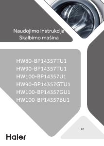 Vadovas Haier HW90-BP14357GTU1 Skalbimo mašina