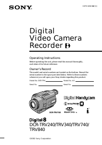 Bruksanvisning Sony DCR-TRV740E Videokamera