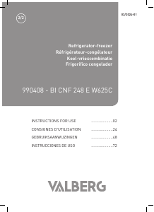 Mode d’emploi Valberg BI CNF 248 E W625C Réfrigérateur combiné