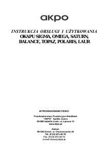 Instrukcja Akpo Laur Okap kuchenny