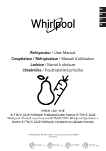 Manual Whirlpool WHKH 1361 W4E Fridge-Freezer