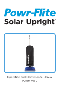 Bruksanvisning Powr-Flite PV030-W12-U Solar Upright Dammsugare