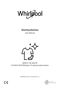 Bruksanvisning Whirlpool WPM 911W ADS EE Tvättmaskin
