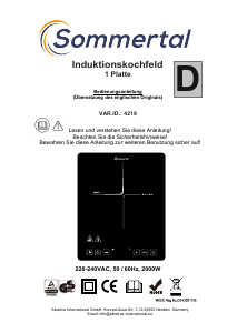 Bedienungsanleitung Sommertal 4219 Kochfeld