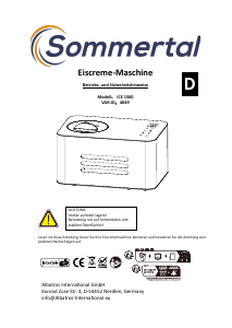 Manuale Sommertal ICE 1500 Macchina del gelato
