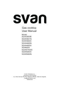 Manual Svan SGW3601N Placa