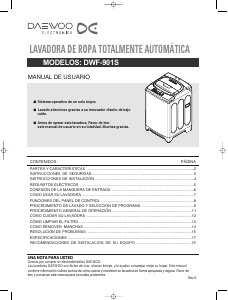 Manual de uso Daewoo DWF-901S Lavadora
