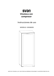 Manual de uso Svan SVN3600S Vinoteca
