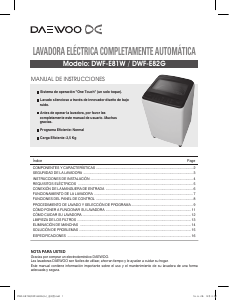 Manual de uso Daewoo DWF-E82G Lavadora