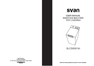 Manual de uso Svan SLCS8301AI Lavadora