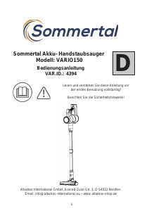 Handleiding Sommertal VARIO150 Stofzuiger