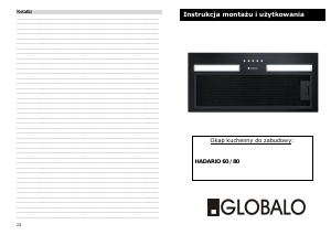 Instrukcja Globalo Hadario 80 Okap kuchenny