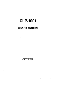Manual Citizen CLP-1001 Label Printer