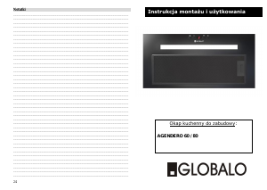 Instrukcja Globalo Agendero 80 Okap kuchenny