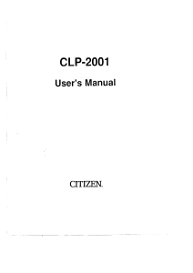 Manual Citizen CLP-2001 Label Printer