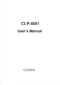 Manual Citizen CLP-4081 Label Printer