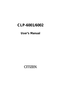 Manual Citizen CLP-6001 Label Printer