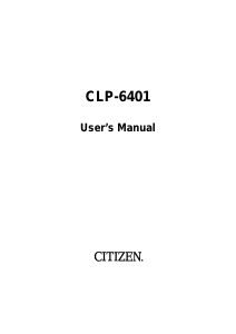 Manual Citizen CLP-6401 Label Printer