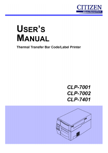 Manual Citizen CLP-7001 Label Printer