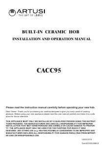 Bruksanvisning Artusi CACC95 Häll