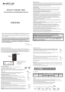 Handleiding Artusi CACC32A Kookplaat