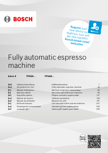 Manual Bosch TPG40307 Máquina de café