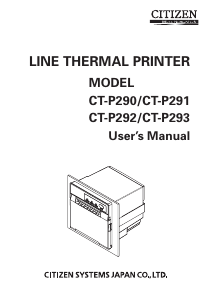 Manual Citizen CT-P293 Label Printer