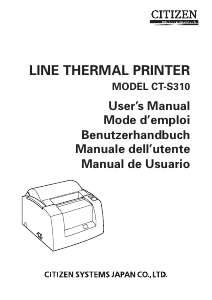 Manuale Citizen CT-S310 Stampante per etichette